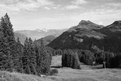 Scenic view of mountains against sky