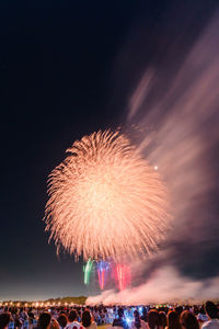 Firework display at night