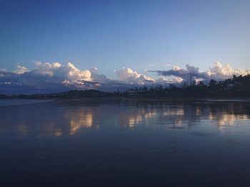 Scenic view of sea at sunset