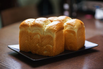 Close-up of bread on table