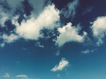 Low angle view of clouds in sky