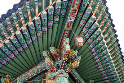 Low angle view of temple roof