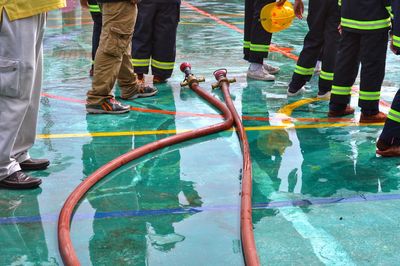 Low section of by firefighters training