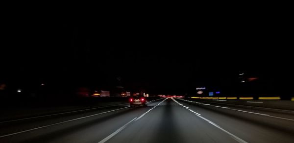 View of highway at night