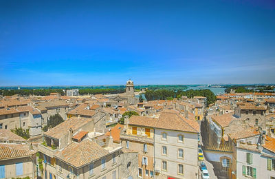 Aerial view of buildings in city