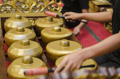 Set of gamelan is traditional malay heritage music instrument in malaysia