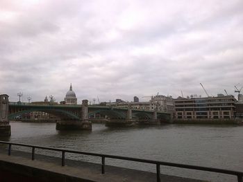 View of river against cloudy sky