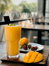 Close-up of drink on table