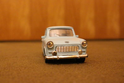 Close-up of toy car on table