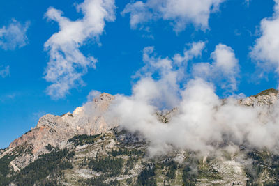 Low angle view of mountain against sky