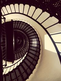 Low angle view of spiral stairs