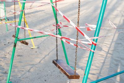 Close-up of metallic fence