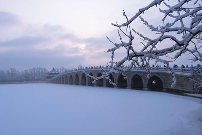 Winter landscape of summer palace, landmark of beijing