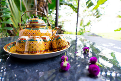 Close-up of cake on table