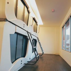 Interior of capsule hotel