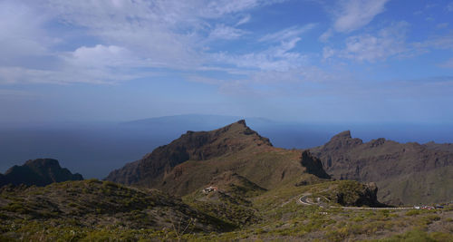 Scenic view of mountains against sky