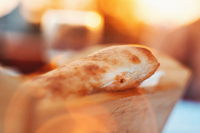 Close-up of bread on table