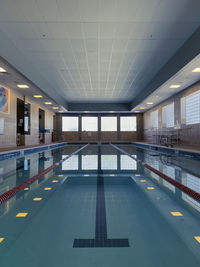 View of an empty swimming pool in building