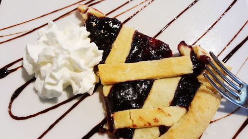 Close-up of cake in plate