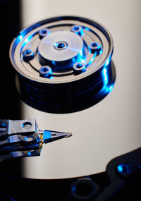 Close-up of hard drive on table