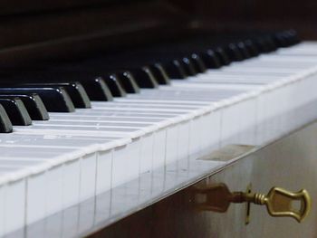 Close-up of piano keys