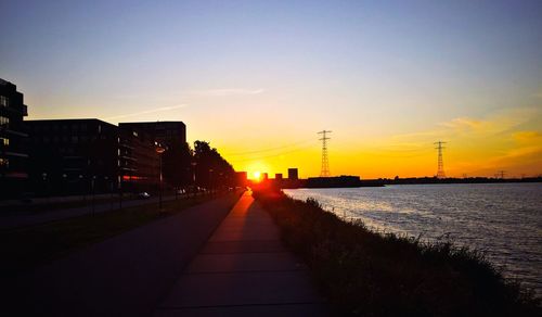 Railroad tracks at sunset