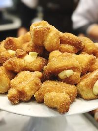 Close-up of burger on plate