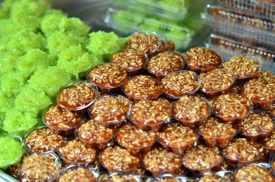 High angle view of fruits in container