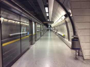 Empty railroad station platform