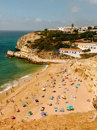 High angle view of beach