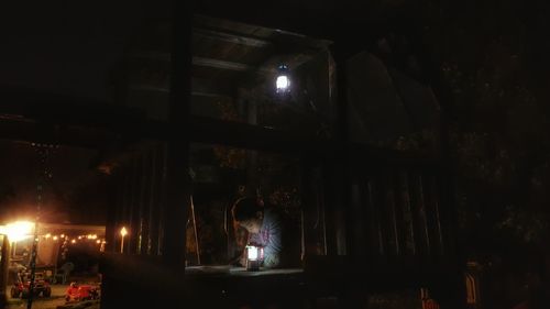 Illuminated lights at night