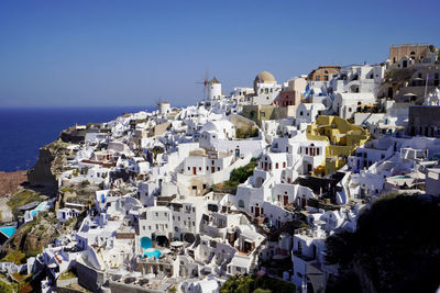 Oia village on morning, santorini island, greece