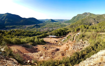 Scenic view of landscape against clear sky