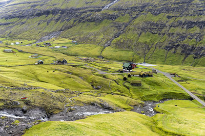 Scenic view of landscape against mountains