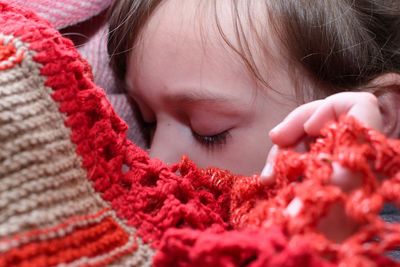 Close-up portrait of cute baby girl