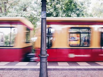 Blurred motion of train