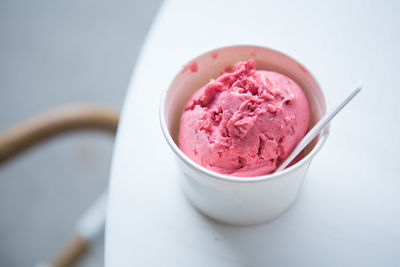 Close-up of ice cream in bowl