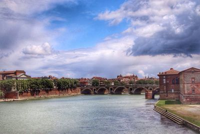 View of river with buildings in background