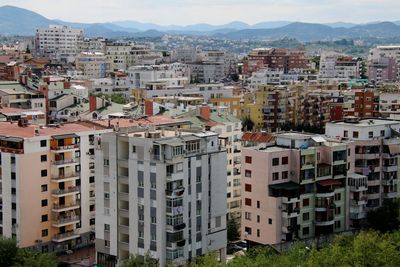 Buildings in city of albania