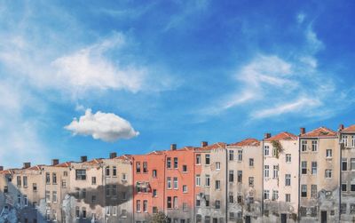 Low angle view of buildings against sky