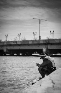 Man waiting for his fishes