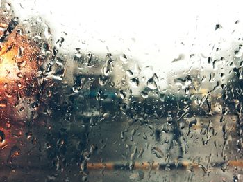 Close-up of water drops on glass