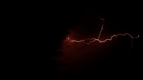 Low angle view of lightning in sky