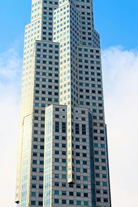 Low angle view of modern building against sky