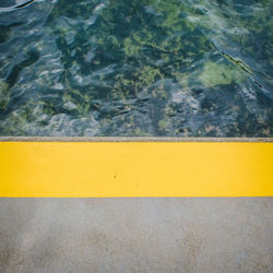 High angle view of yellow water