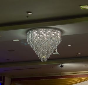 Low angle view of illuminated ceiling