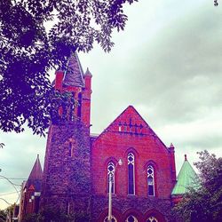 Low angle view of church against sky