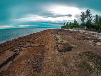 Scenic view of beach against sky