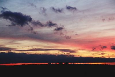 Scenic view of dramatic sky during sunset