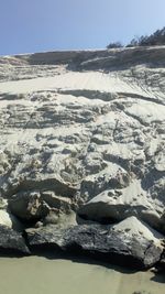 Aerial view of snow covered landscape